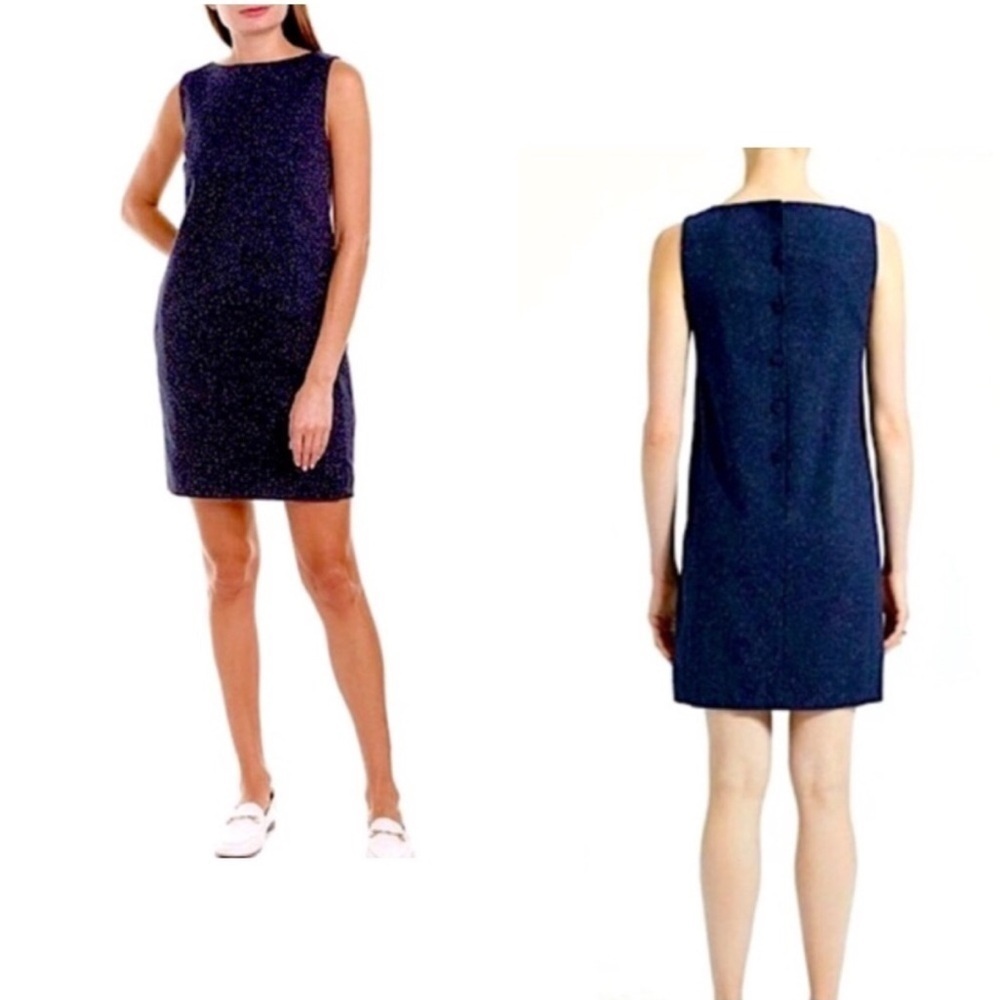 Theory Button Back Shift Dress Rail Texture